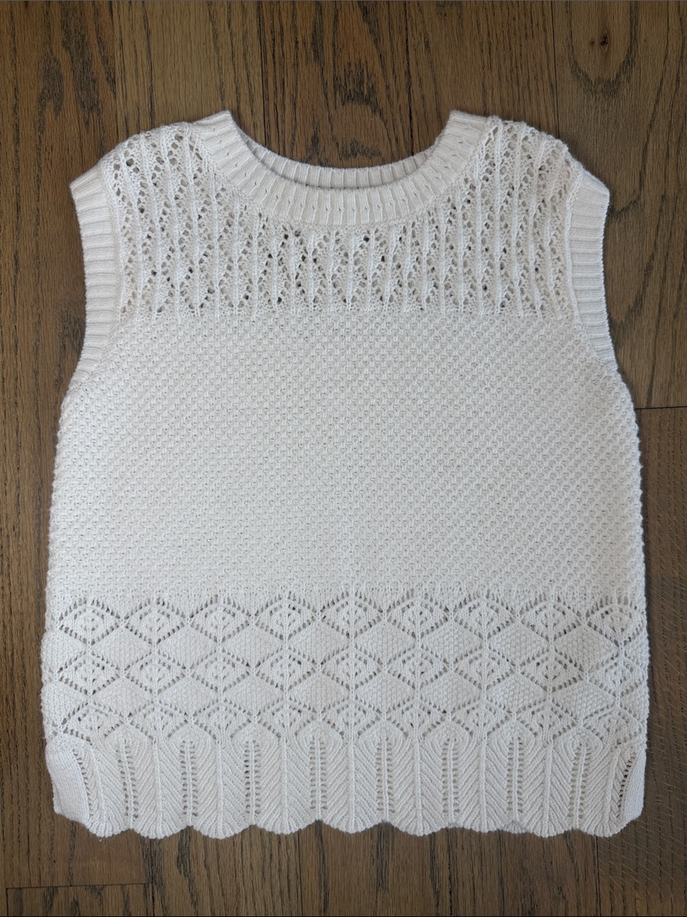 Abercrombie Kids Girls Cream Knit Sleeveless Sweater Vest Size 11/12